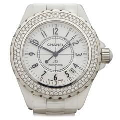 Chanel Lady's J12 Stainless Steel Diamond Automatic Wristwatch Ref H0969