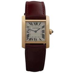 Cartier Yellow Gold Tank Francaise Quartz Wristwatch Ref W5001456 