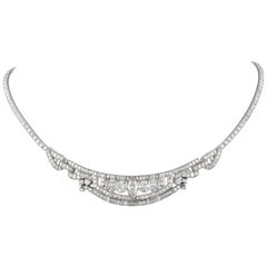 Collar de Diamantes Estilo Art Decó Vintage 10,80 ct Platino