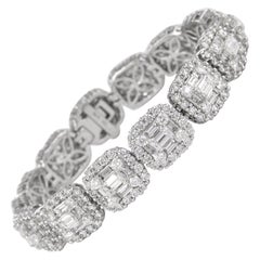 Alexander 15.40 Carat Diamond Illusion Set Bracelet 18 Karat White Gold