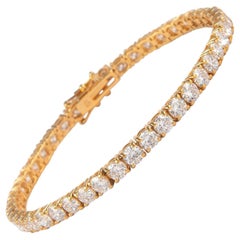 Alexander 10.87 Carat Diamond Tennis Bracelet 18 Karat Yellow Gold