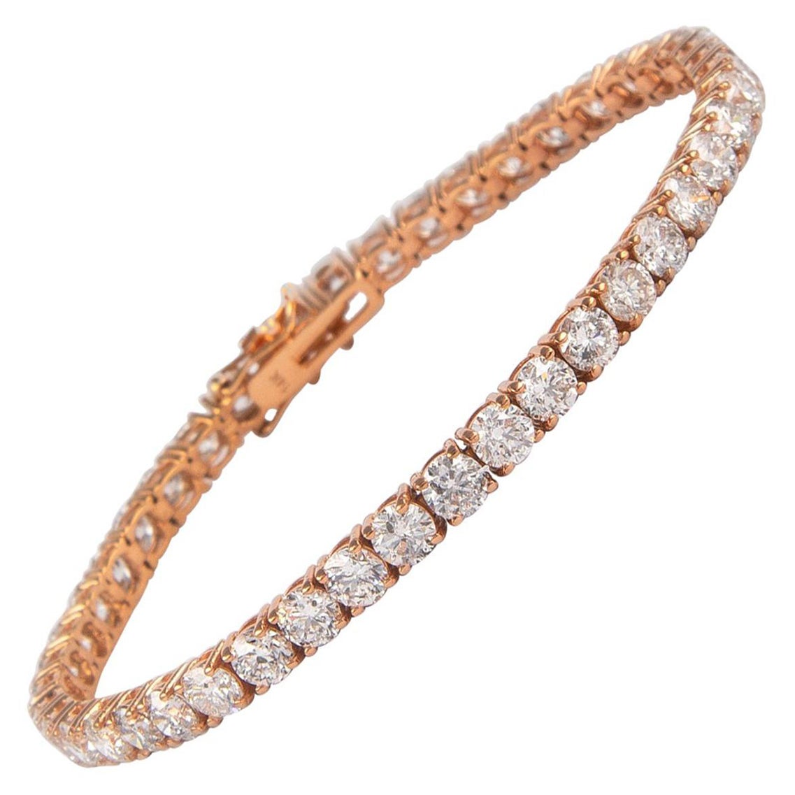 Alexander Bracelet tennis en or rose 14 carats avec diamants de 13,04 carats