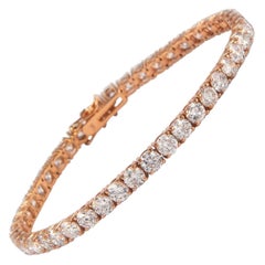 Alexander Bracelet tennis en or rose 14 carats avec diamants de 13,04 carats