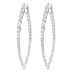 Alexander 2.00 Carat Diamond Hoop Earrings 18k White Gold