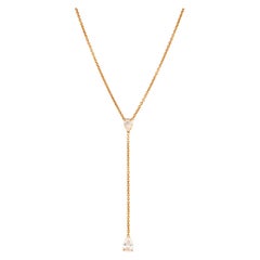 Alexander 1.16 Carat Pear Cut Diamond Drop Necklace 18 Karat Rose Gold