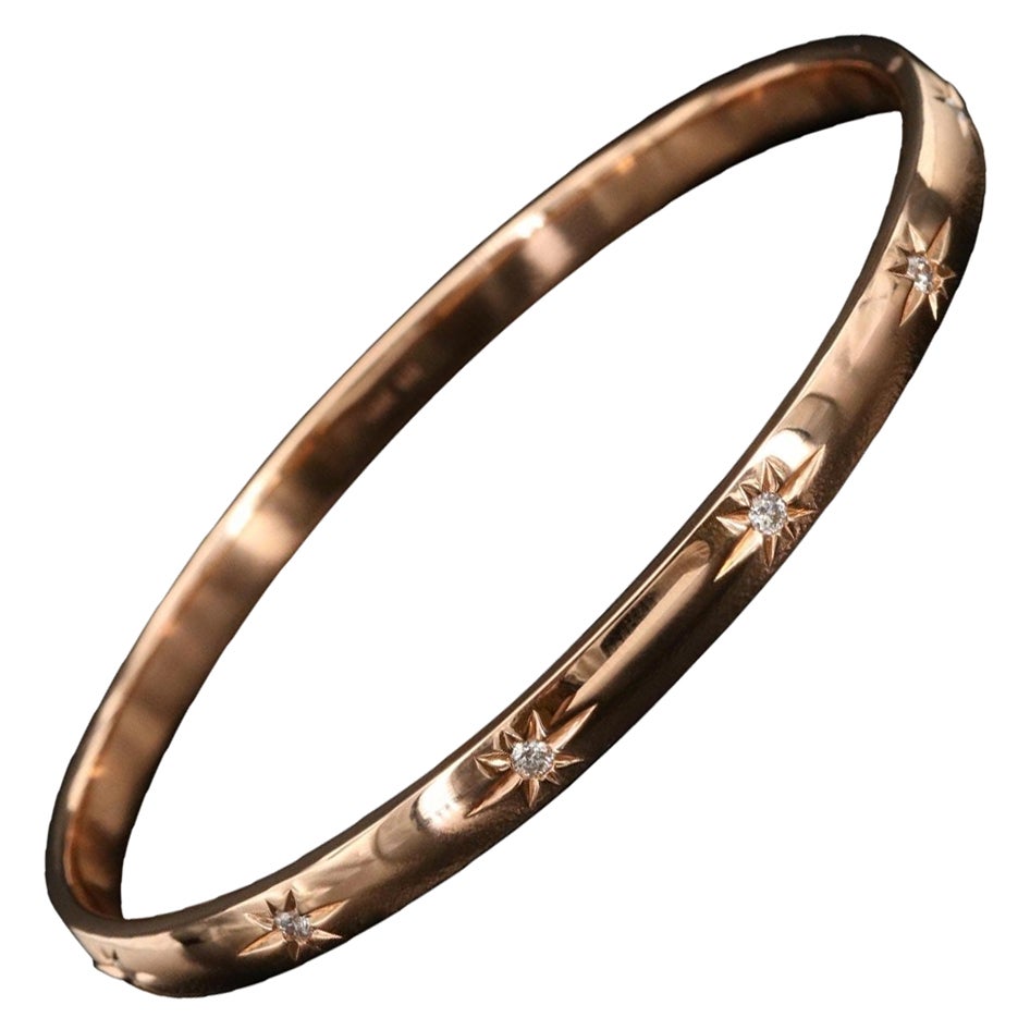 $9500 / Designer Marchesa 1 Ct Diamond Bangle Bracelet / 29.8 Gm 18k Gold For Sale