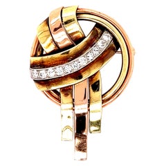 Tiffany & Co. Spilla con diamante 18k Medaglia a nastro