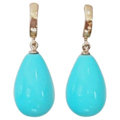925 Silver and Composite Turquoise Elegant Dangle Earrings