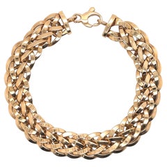 14 Karat Yellow Gold Interlocking Link Bracelet 12.8 Grams Made in Turkey