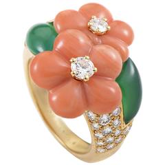 Van Cleef & Arpels Gemstone Gold Blooms Ring