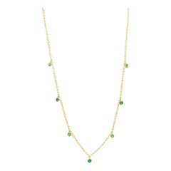 Forged Emerald Gold 18k Necklace