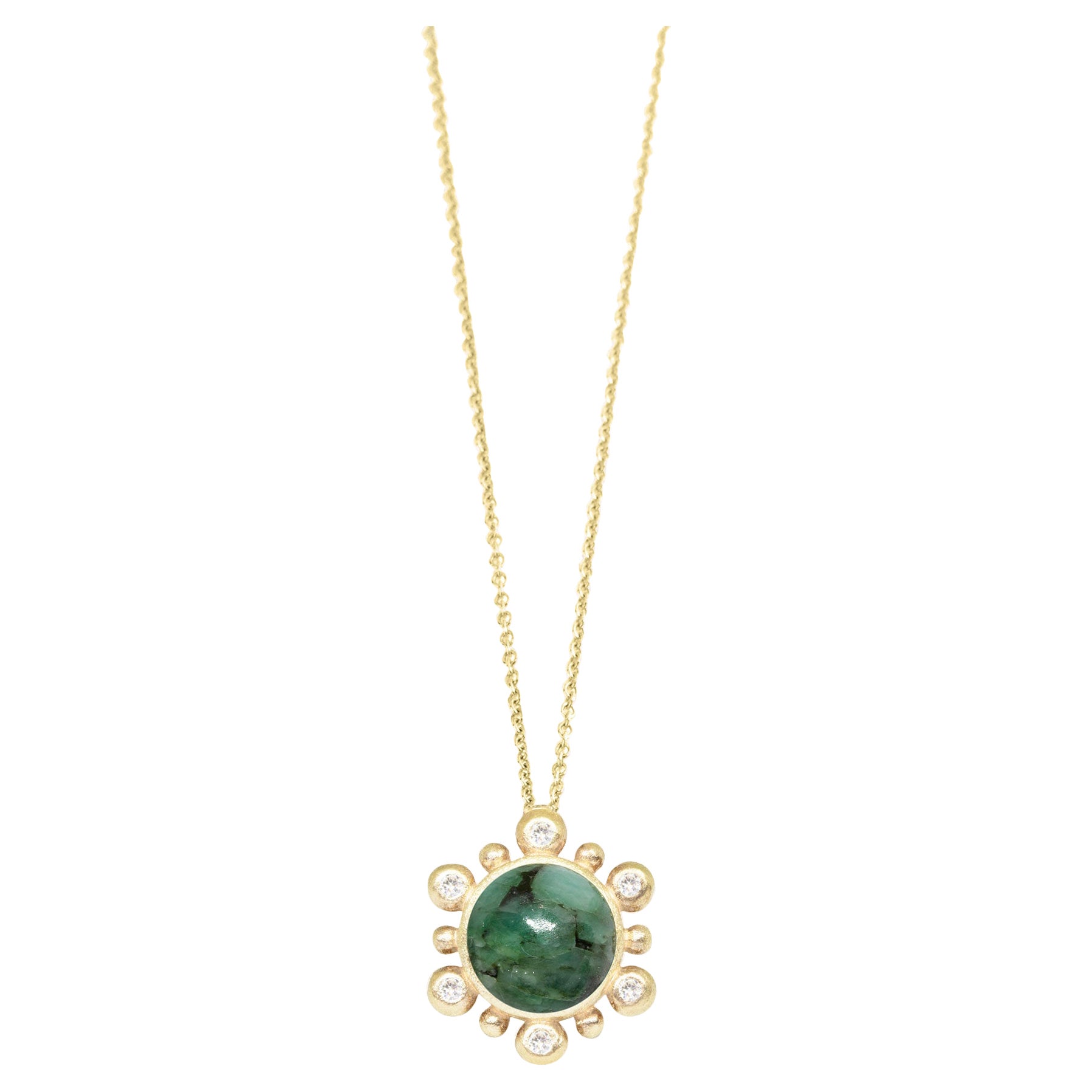 Athena Emerald Gold 18k Necklace For Sale