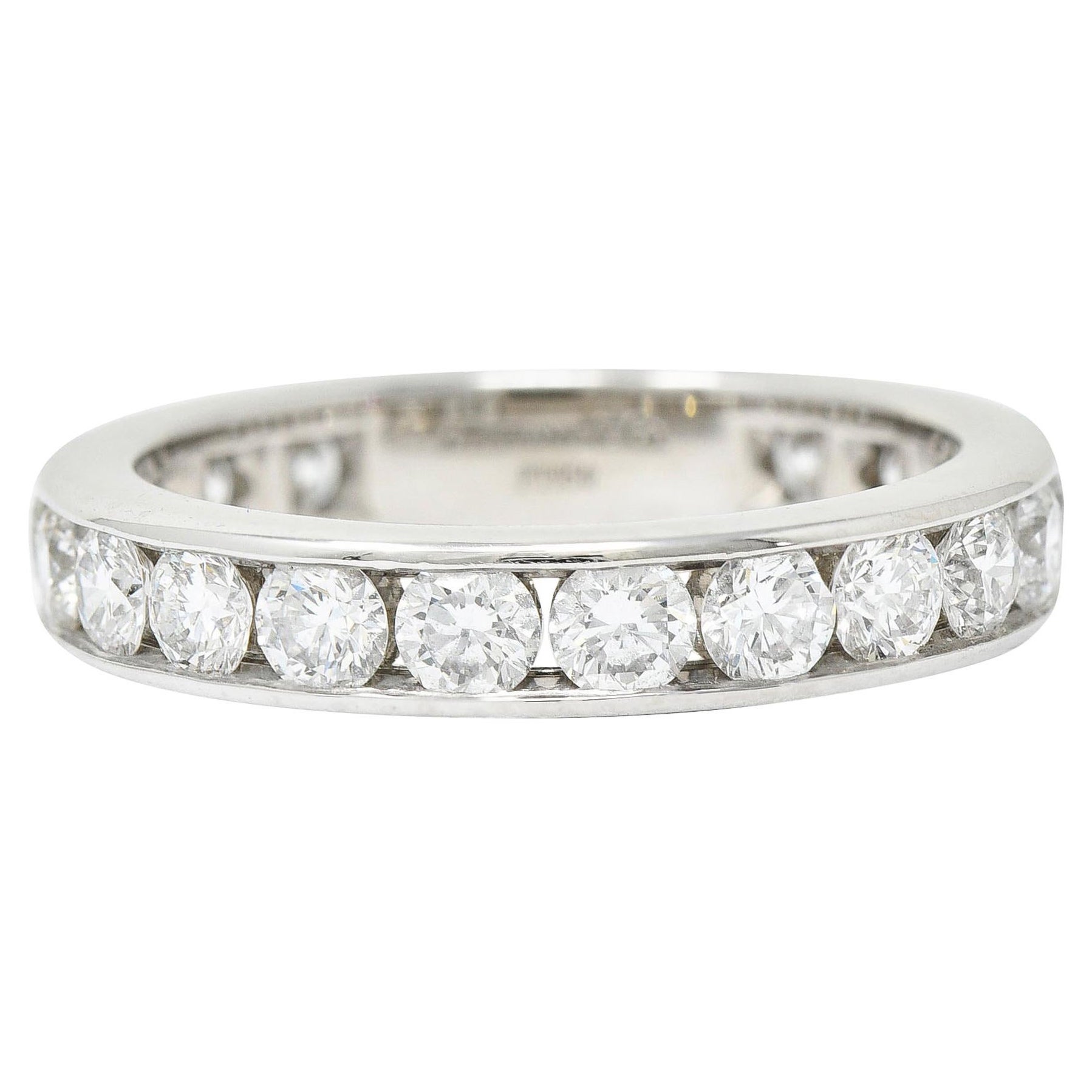 Tiffany & Co. 2.10 Carats Diamond Platinum Channel Eternity Band Ring
