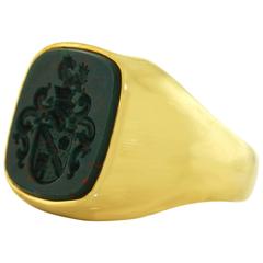 Intaglio Bloodstone Signet Ring