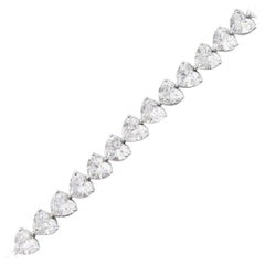 Emilio Jewelry GIA-zertifiziertes 15,88 Karat Herz-Diamant-Armband