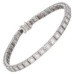 Retro Diamond & 14k White Gold Line Bracelet