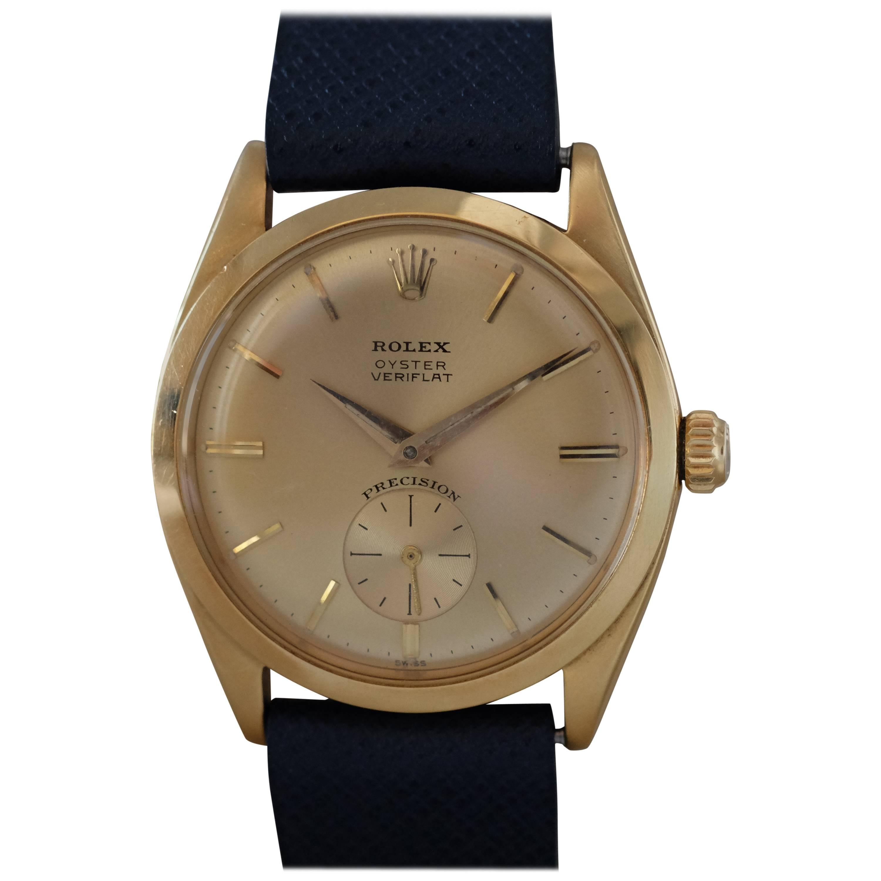 Rolex Yellow Gold Extra-Flat Veriflat Dress Wristwatch Ref 6512 For Sale
