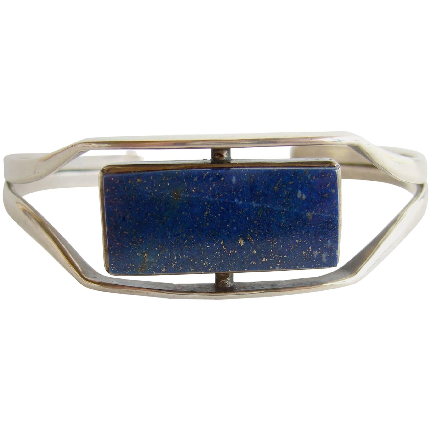 Jack Nutting Sterling Silver Lapis Lazuli Cuff Bracelet