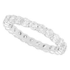 Vintage 1.84 Carat Diamond White Gold Full Eternity Engagement Ring