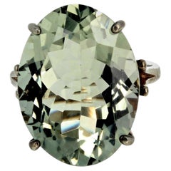 Gemjunky Glittering Huge 15.83 Ct. Sparkler Solitaire Oval Green Amethyst Ring