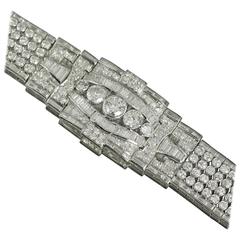 Vintage 1940s Art Deco Diamond Platinum Bracelet