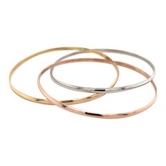 3 Piece Tri-Color Gold Bangle in 18k Solid Gold