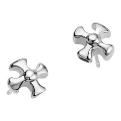 Charmed by a Cause Maltese Cross Studs White Gold