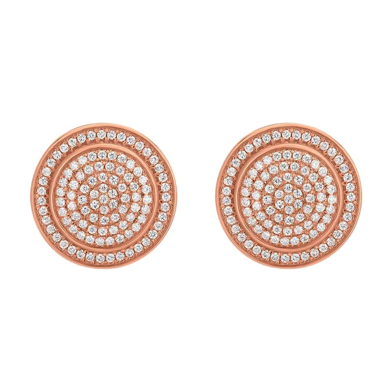 Luxle 1.4 Cttw. Diamond HeartShaped Stud Earrings in 18K Rose Gold For