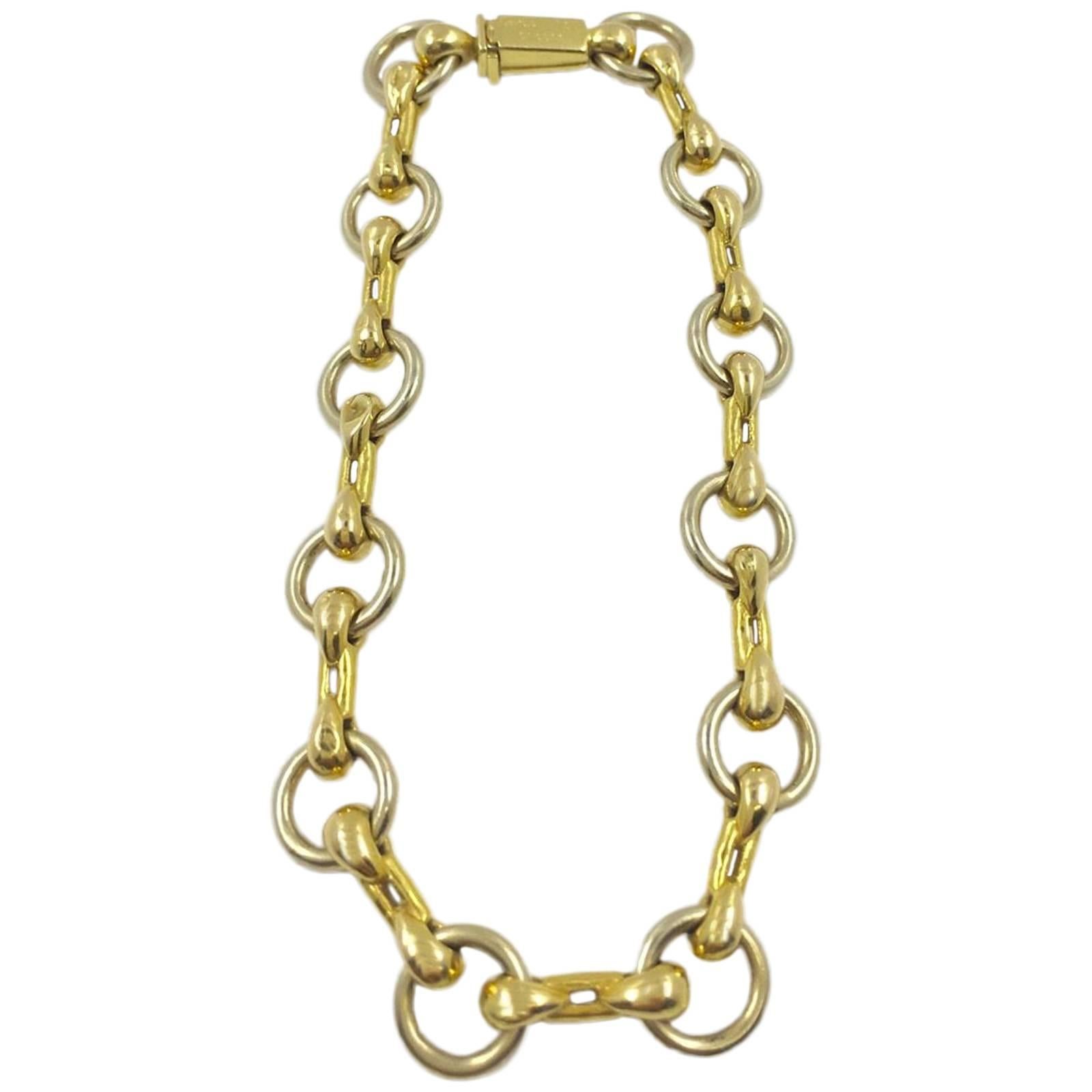 Cartier 18K Two Tone Gold Chain Link Bracelet