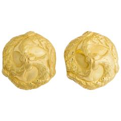 Elizabeth Gage Elegant Gold Domed Earrings 10