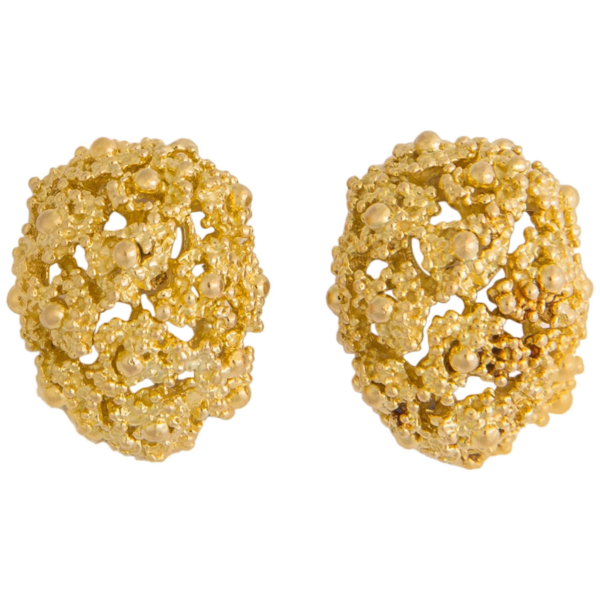 Boucheron Domed Gold Earrings