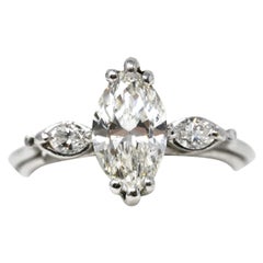 Used Platinum Marquise Diamond Classic Style Ring