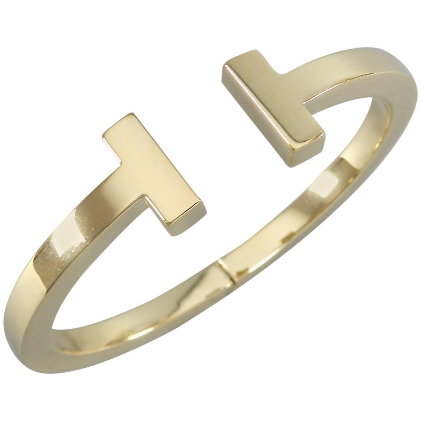 Tiffany and Co. Medium T Square Gold Bracelet at 1stdibs