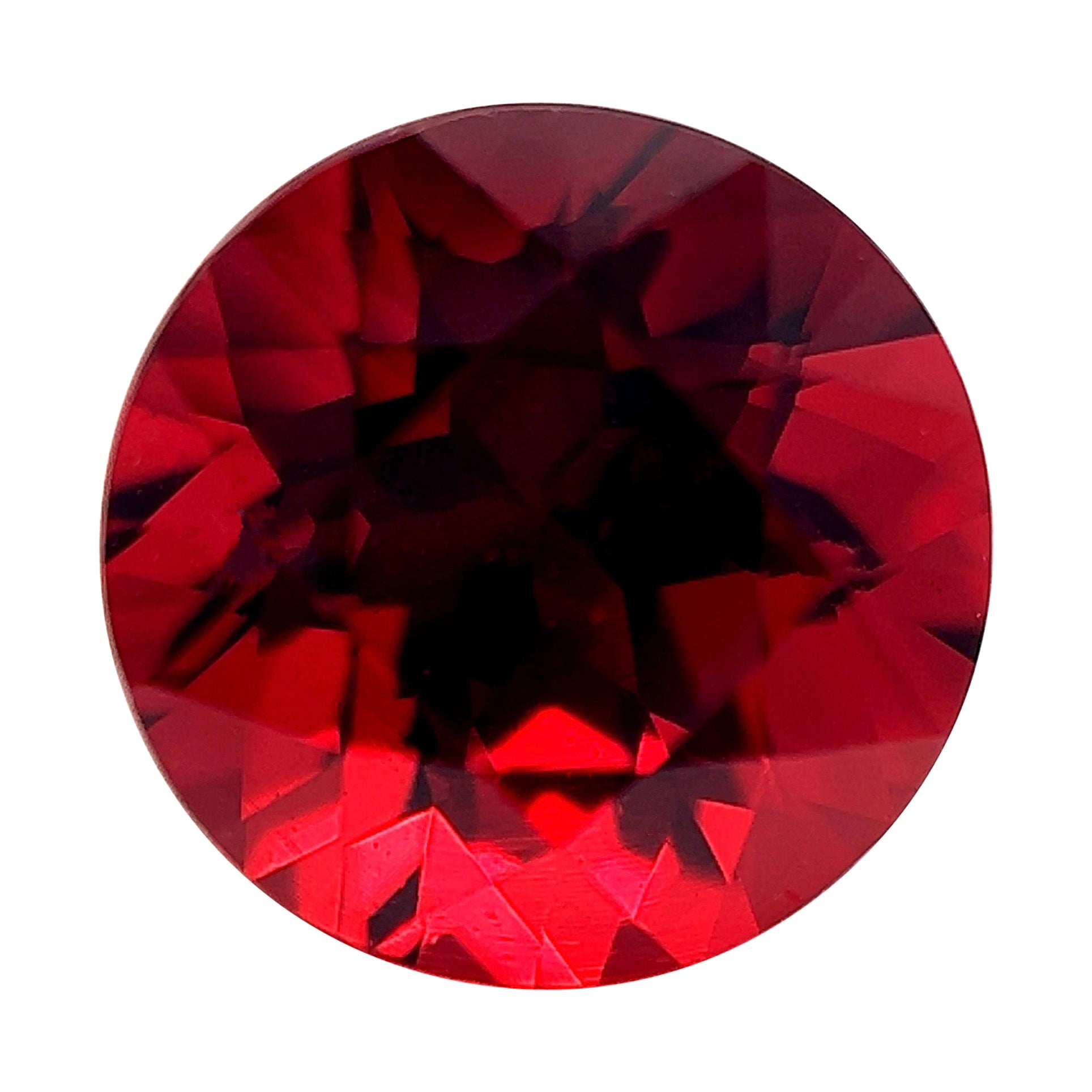 4.10ct Fine Vivid Red Rhodolite Round Diamond Cut Rare Gem For