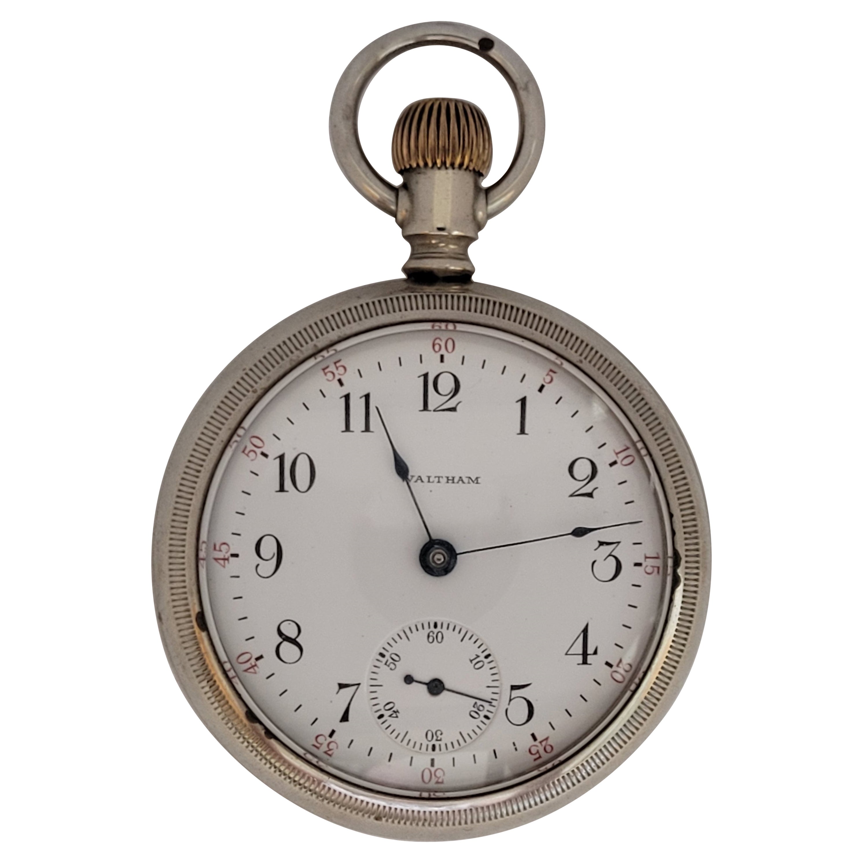 Waltham Railroad Pocket Watch Year 1905 Heavy Ore Silver Working #14391483