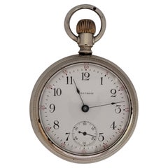 Retro Waltham Railroad Pocket Watch Year 1905 Heavy Ore Silver Working #14391483