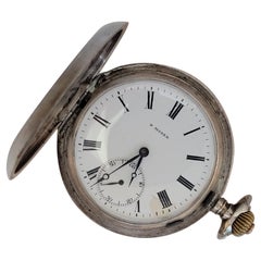 Antique P Moser Pocket Watch Working Case Year 1910 Swiss Made 875 Silver
