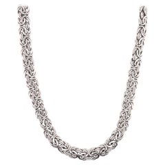 Collar de diamantes bizantino de oro blanco de 14 quilates 17,8 gramos Italia