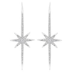 Luxle 14k White Gold 3/8 Carat T.W. Diamond Starburst Earrings