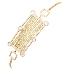 18K Yellow Gold Diamond Charm Bracelet