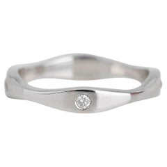 Artdeco Style 14k Gold Oval Wavy Diamond Wedding Band Ring