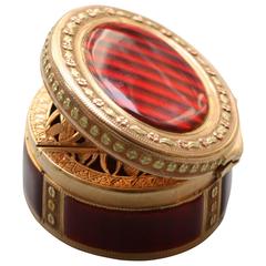 18th Century Red Enamel Gold Vinaigrette 6