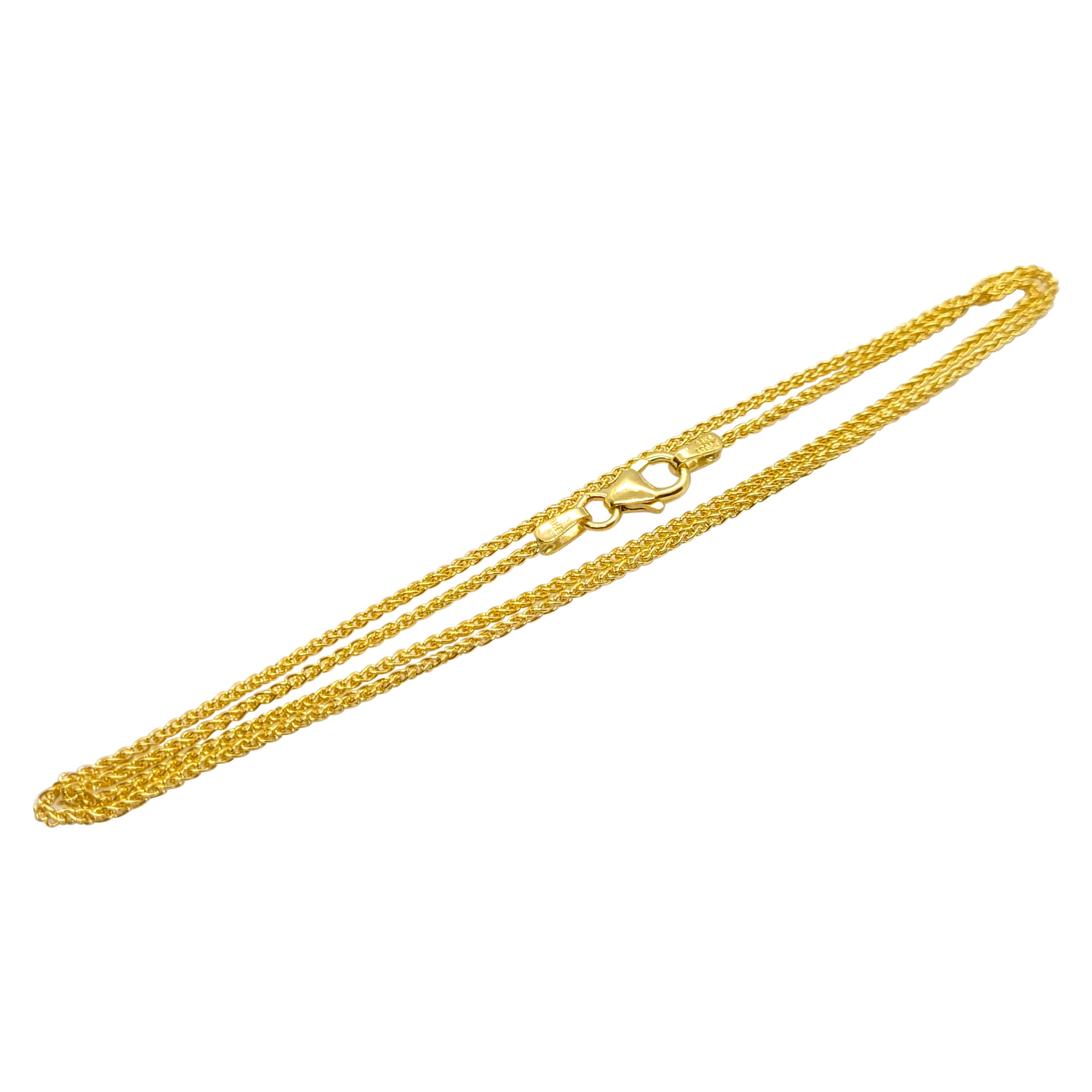 14kt Yellow Gold Chain Designer Herco Wheat Italian 2.8gm New For Sale