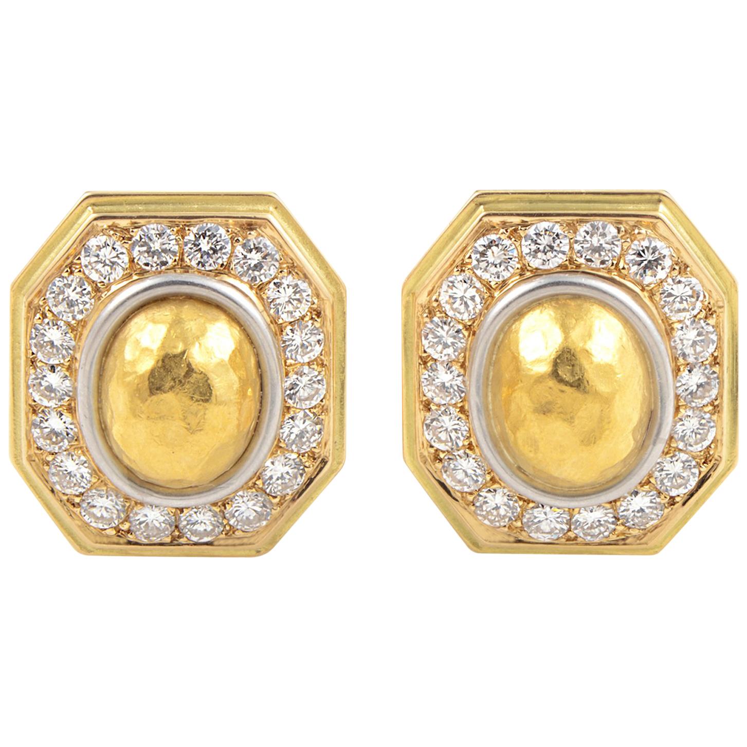 Chaumet Diamond Gold Clip-On Earrings