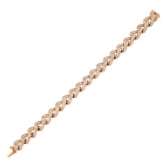 Alexander 10.24 Carat Diamond Cuban Link Bracelet 18 Karat Rose Gold