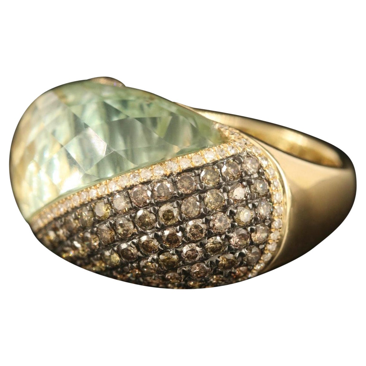 IDJ (International Diamond Jewelry) Designer ring - fully hallmarked

NEW WITH TAGS, Tag Price $6500

2 CT Natural Diamond (G-Espresso / SI-VS)

16.5 CT Prasiolite Natural Gemstone

18.5 CWT Diamond and Gemstone

13.7 grams

14K Yellow gold, stamped