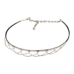 Italia / Nuovo / Collana girocollo con festone in oro 14K e 1,25 carati di diamanti / Lusso