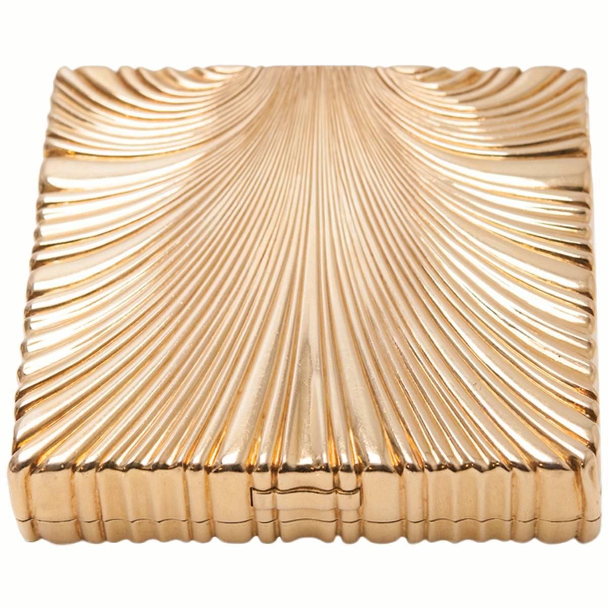 Verdura Gold Shell Cigarette Case For Sale