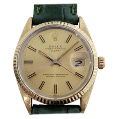 Herren Rolex Oyster Perpetual Date 15505 Gold-gefasster Automatik 1980er Jahre RA212
