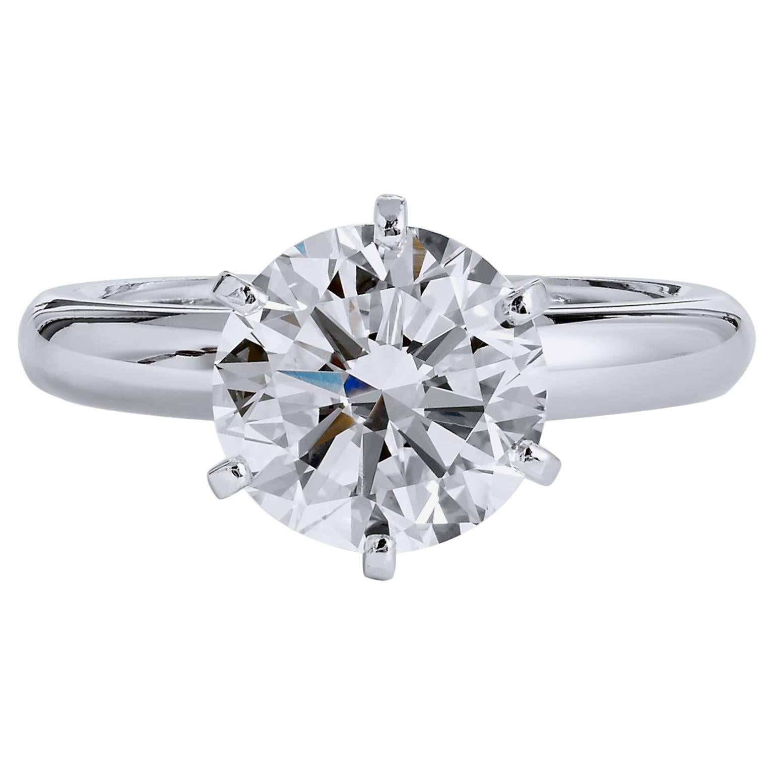 GIA Certified 3.04 Carat Diamond Platinum 4 Prong Solitaire Engagement Ring
